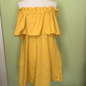 NWT yellow off shoulder💕 dress sz S
